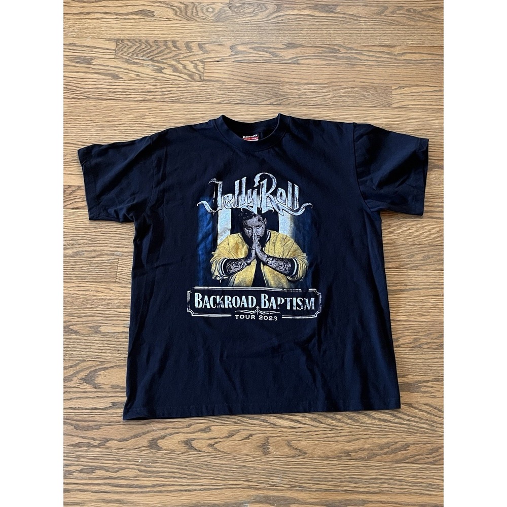 Jelly Roll 2023 Concert Tour Shirt Mens Size Large Backroad Baptism Double Sided